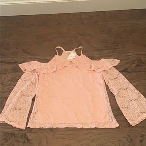 Ultra Flirt Lace Cold-Shoulder Top